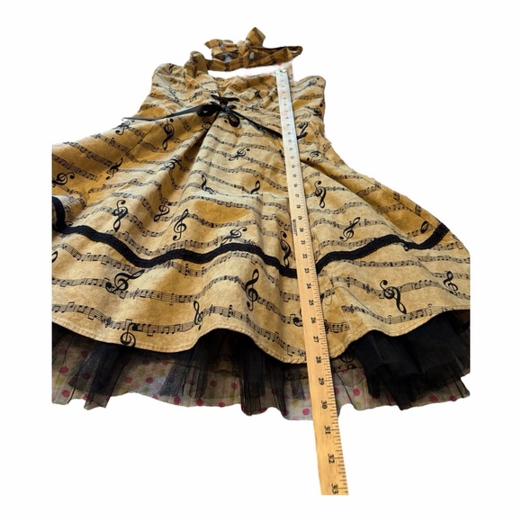 Ladies Halter Music Note Dress-Crinoline-Zip Back-Adjustable Bodice-Size XL - Picture 10 of 11